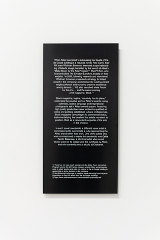 engraved panel: Block Magazine