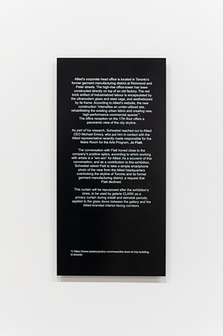 engraved panel: Curtain
