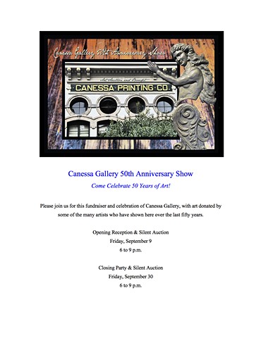 Honored to be among the many artists supporting Canessa Gallery at this fundraiser exhibit/silent auction.