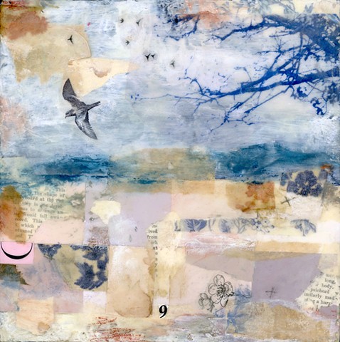 Angela Petsis; Encaustic mixed media; encaustic collage; encaustic; encaustic painting; collage; mixed media painting; mixed media artist; nature art; encaustic art