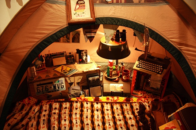 inside Mary's tent
