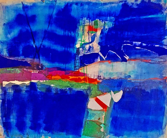 Vibrant, meditative abstract in blue