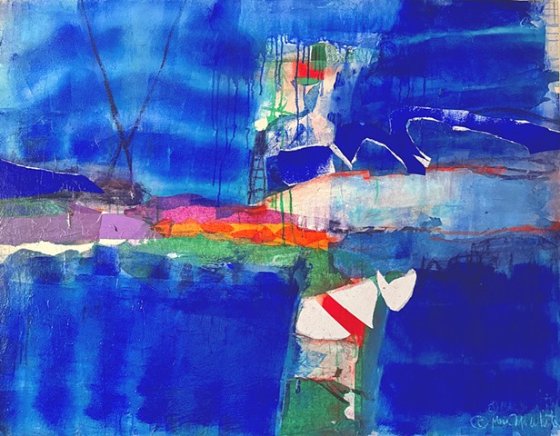 Vibrant, meditative abstract in blue