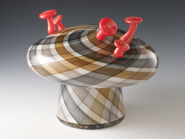 Plaid and Red Mushrooms