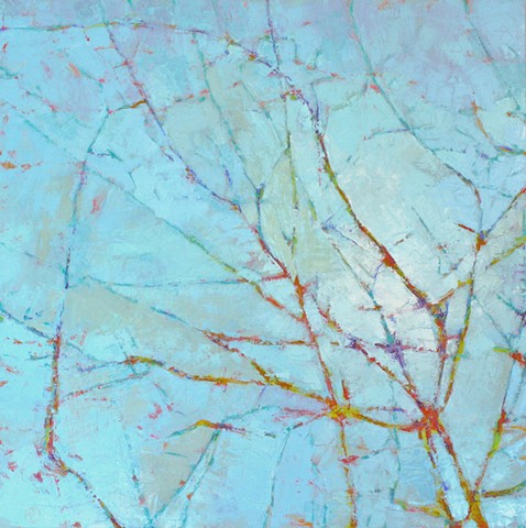 Abstract tree oil painting on canvas by Raleigh, North Carolina artist Richard Garrison