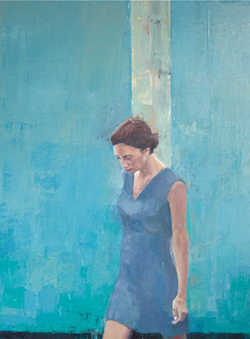 oil portrait female figure with photo collage by North Carolina artist Richard Garrison