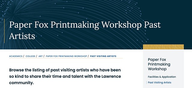 Paper Fox Printmaking Workshop Past Artists