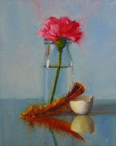 Carnation with Feather