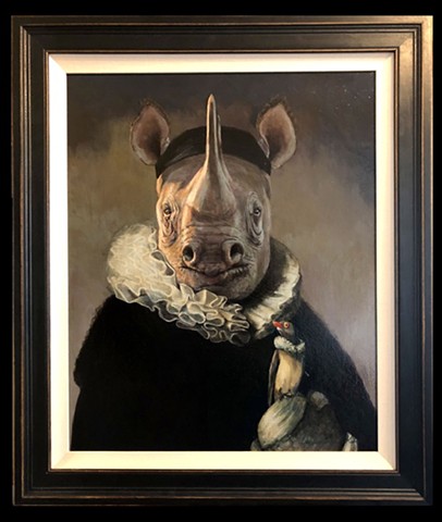 SOLD Cassandra Kim “Portrait of Johannes Rhinoceros”