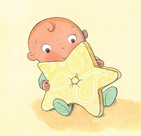 Violet Lemay, children's book illustrator, baby illustration, baby with star, Texas Baby, Texas, baby illustration
