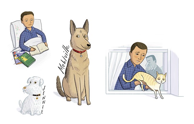 Maurice Sendak, Sendak as a boy, Sendak's cat, Sendak's dog Jennie, Violet Lemay, Artists and Their Pets, kidlit artist, middlegrade artist, children's book illustrator, picture book illustrator