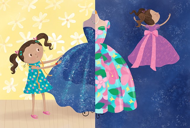 Violet Lemay, A Maker of Dresses, illustration, illustrator, picturebook
