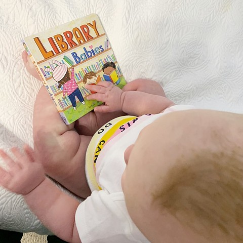 Violet Lemay, children's book illustrator, children's book illustration, Library Babies, baby with book