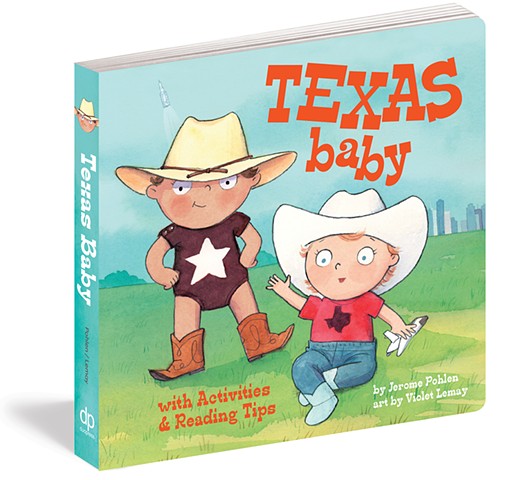 Texas Baby, Violet Lemay, Texas baby book, board book, book illustrator