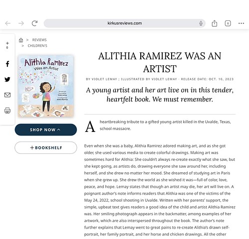 Amazing Kirkus Review: "Alithia Ramirez Was an Artist"
