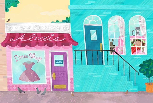 Violet Lemay, A Maker of Dresses, illustration, illustrator, picturebook