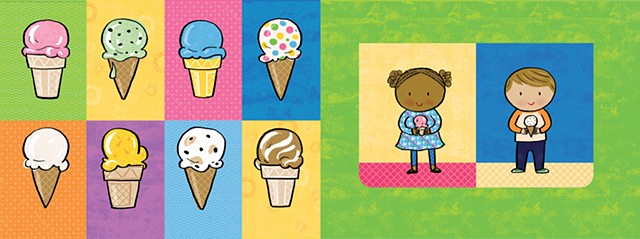 Violet Lemay, children's book illustrator, picture book, children's book author, diverse book, ice cream, ice cream cones, adorable children's book, kidlit