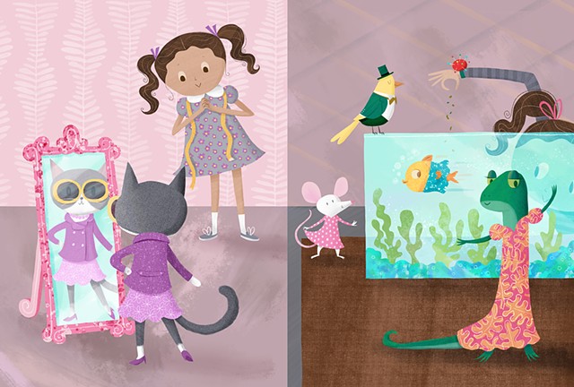 Violet Lemay, A Maker of Dresses, illustration, illustrator, picturebook