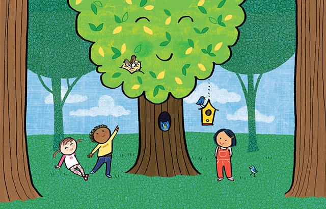 Violet Lemay, children's book illustrator, picture book, children's book author, diverse book, adorable children's book, tree, kidlit