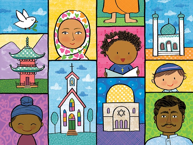 Violet Lemay, children's book illustrator, picture book, children's book author, diverse book, religion, Sihk, Muslim, Hindi, Hindu, Christian, Jewish, Jew, adorable children's book, kidlit