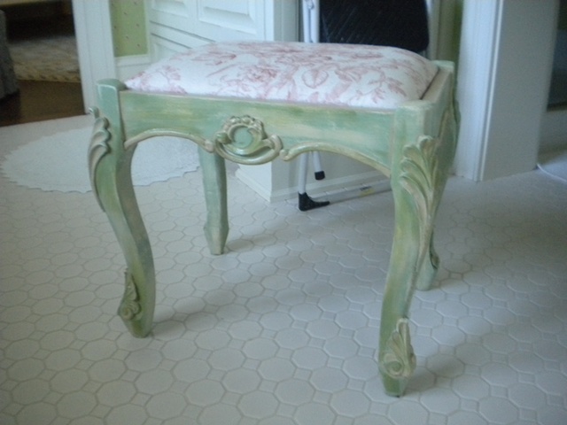 Hand painted vanity stool