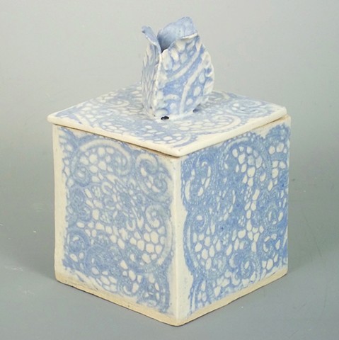 Blue Doily Box