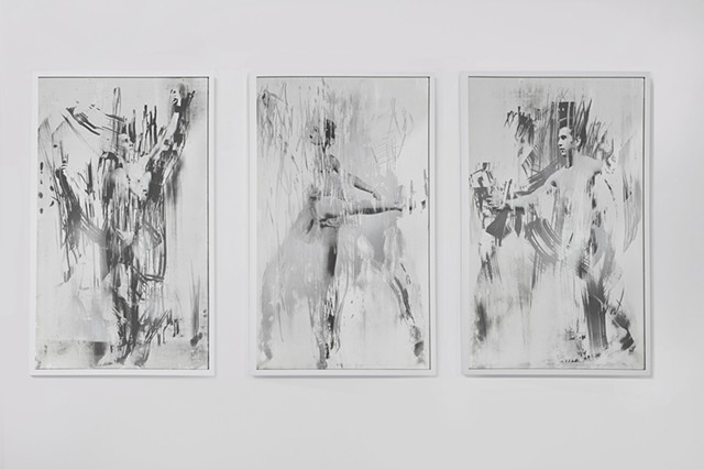 Untitled (Ballerina and Posing Men Triptych), 2012