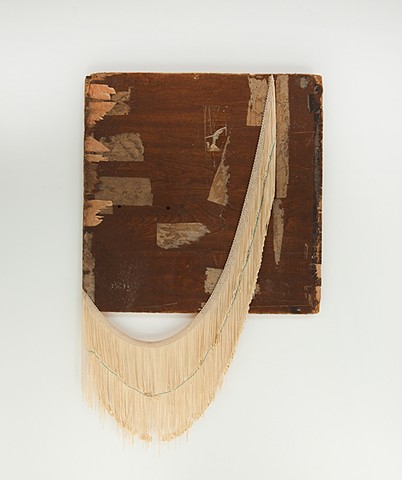 Untitled, (brown panel with fringe), 2013
