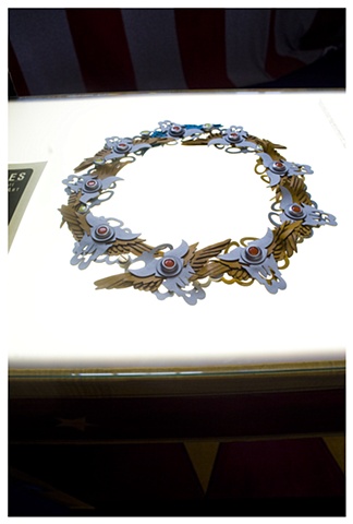 YKK leather neckpiece