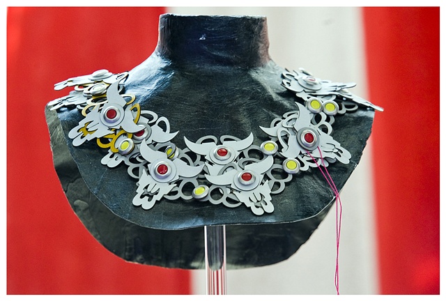 YKK leather neckpiece