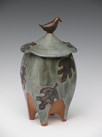 Bird-Topped Footed Vessel