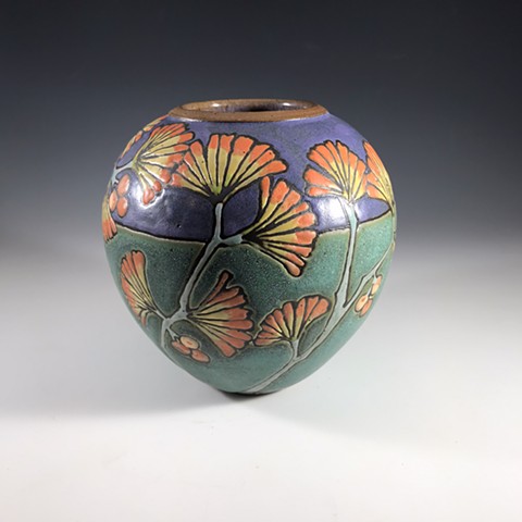 Oval Ginkgo Vase