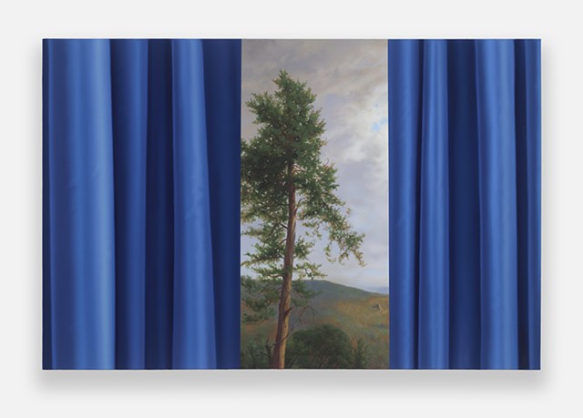 'Tennessee Landscape and Blue Curtain (after Wyant)'