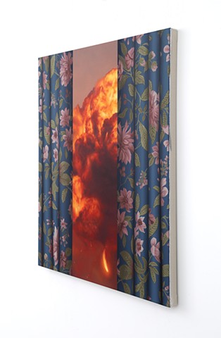 ‘War Cloud and Floral Blue Curtain'