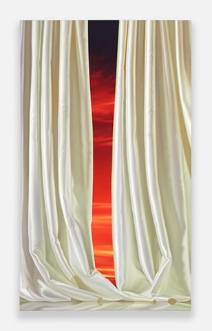‘Mountain Sunset and White Curtain’