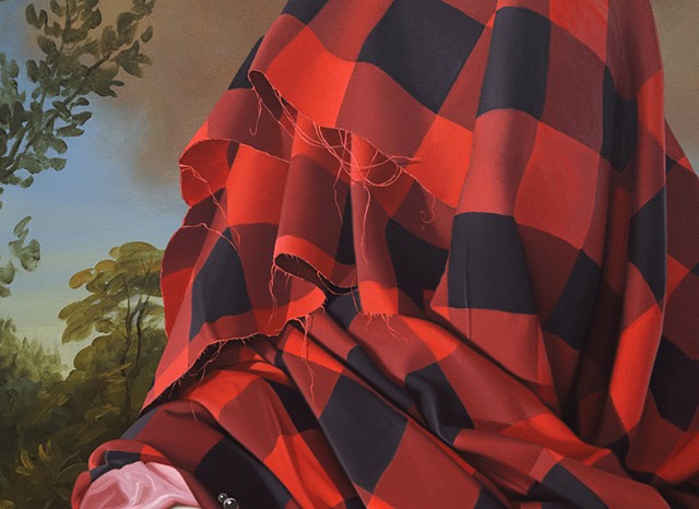 Red and Black: Mrs. Freeman Flower (after Highmore), detail