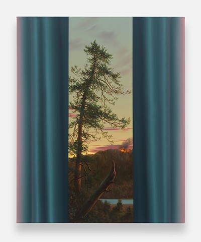 'Sunset and Glowing Green Curtain Study (after Church)’
