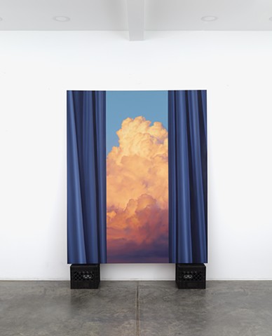 'Wildfire Sunset and Blue Curtain (1)'