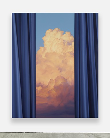 'Wildfire Sunset and Blue Curtain (1)'