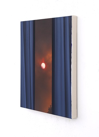 'Wildfire Sunset and Blue Curtain Study'