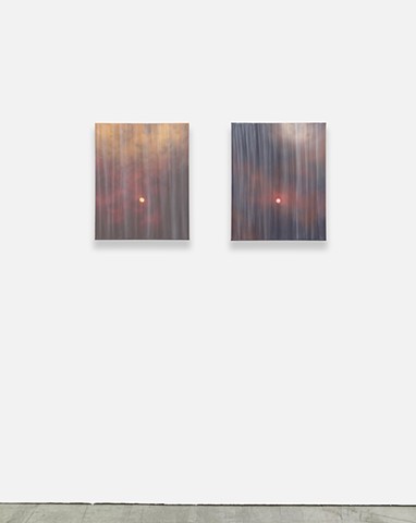 ‘Wildfire Sunrise Behind Sheer Curtain (1)' + ‘Wildfire Sunrise Behind Sheer Curtain (2)'