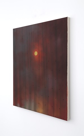 'Wildfire Sunrise Behind Black Sheer Curtain (1)'