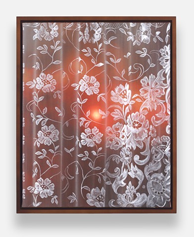 'Wildfire Sunrise Behind Lace Curtain Study'