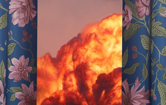 ‘War Cloud and Floral Blue Curtain,' detail