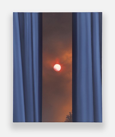 'Wildfire Sunset and Blue Curtain Study'