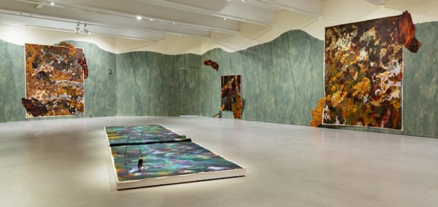 Installation view, The trees weep, the mountain still, the bodies rust.