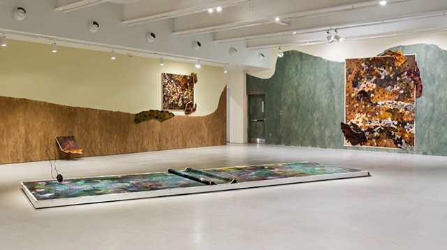 Installation view, The trees weep, the mountain still, the bodies rust.