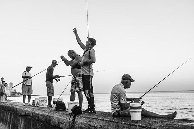 Early morning fisherman in Havana 