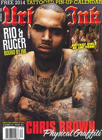 Pep Williams photo of Chris Brown on the cover of Urban Ink Magazine. 