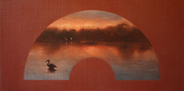 Fan Study for Heron's Sunset